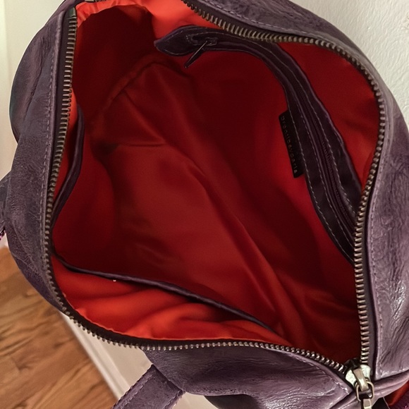 Brontibay Paris Purple Leather and Gold Bowling Handbag - Picture 11 of 13